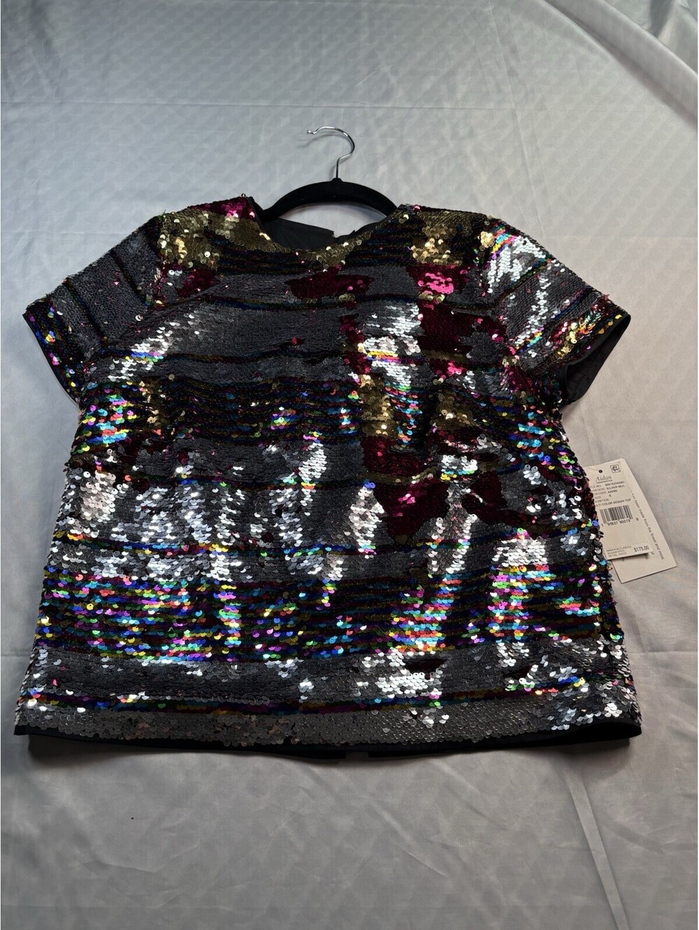 Aidan Multicolor Sequin Top Silver Multi Size S